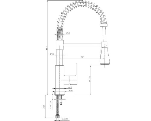Смеситель для кухни E.C.A. Nita 102518106EX Сталь