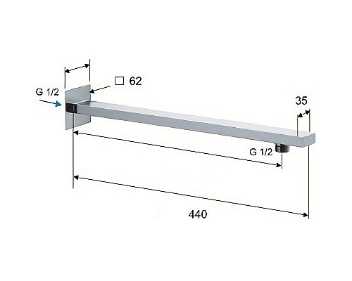 Кронштейн для верхнего душа Remer 348Q40 Хром