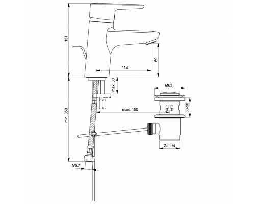 Смеситель для раковины Ideal Standard Connect Blue Хром