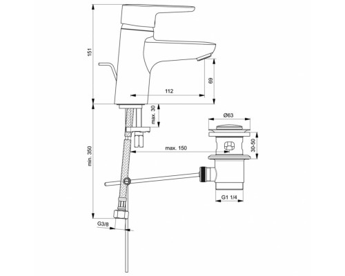 Смеситель для раковины Ideal Standard Connect Blue Хром