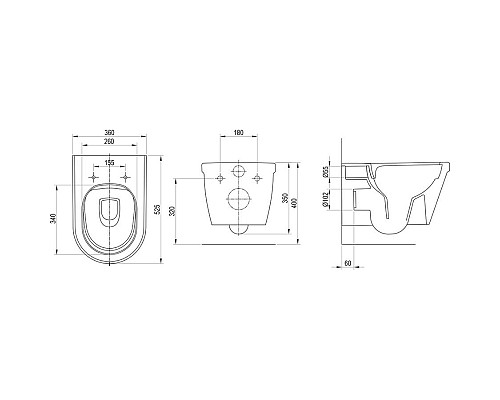 Унитаз Ravak Chrome RimOFF X01651 подвесной без сиденья