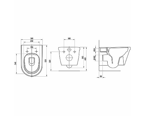 Унитаз Ravak Chrome RimOFF X01651 подвесной без сиденья