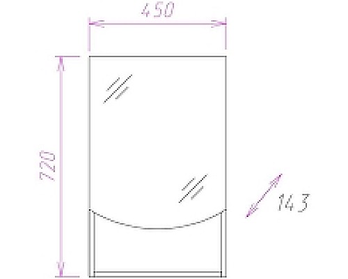 Зеркальный шкаф Onika Селена 45.00 R 204505 Бодега светлый