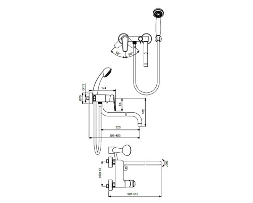 Смеситель для ванны Vidima Balance BA268AA универсальный Хром