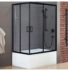 Душевой уголок Royal Bath BP 120х80 профиль Черный стекло прозрачное