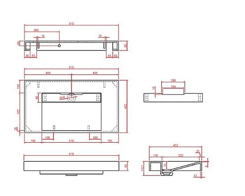 Столешница моноблок Armadi Art Flat NERO MARQUINA