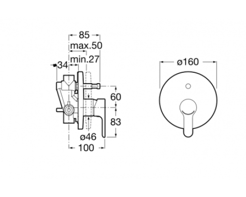 Смеситель для душа Roca L20 5A0A09C00 Хром