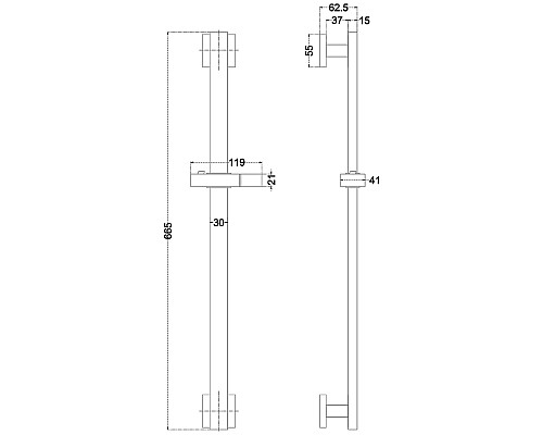 Душевая штанга Melana Cubo F610206 Сатин