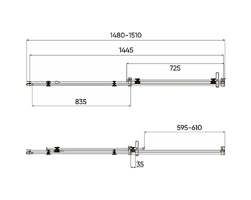 Душевая дверь Veconi Vianno VN-74B 150 VN74B-150-01-C4 Черный матовый