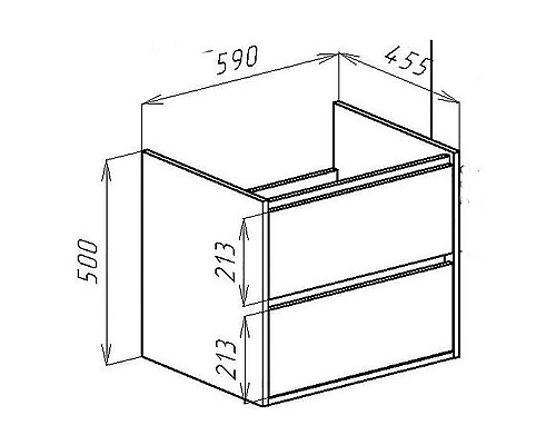 Тумба под раковину Bellezza Лоренцо 60 4639109180014 подвесная Белая