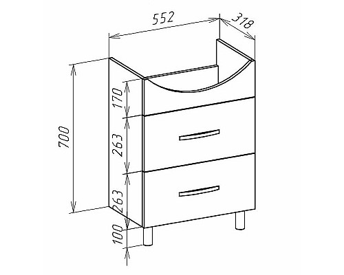 Тумба под раковину Bellezza Анкона 60 4639609700019 Белая