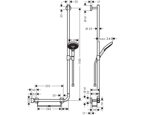 Душевой набор Hansgrohe Raindance Select S хром 26326400