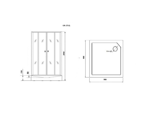 Душевая кабина Grossman GR271QL 90x90