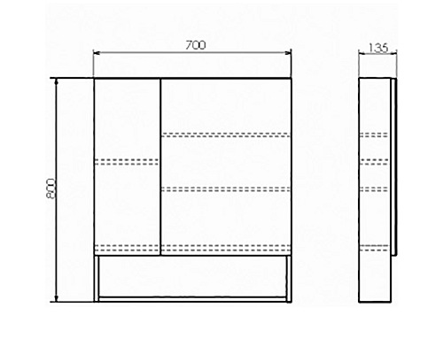 Зеркальный шкаф Comforty Никосия 70 00-00008851 Дуб темный