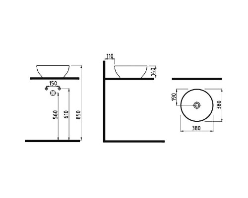 Раковина-чаша Bien Motto 38 MTLG03802FD0W5000 Белая
