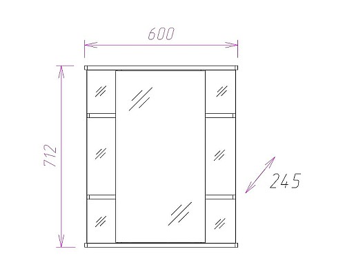 Зеркальный шкаф Onika Глория 60.01 R 206008 с подсветкой Белый