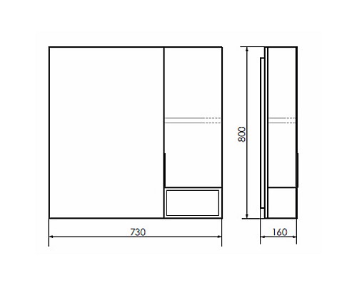 Зеркало со шкафом Comforty Франкфурт 75 00004151044 Дуб шоколадно-коричневый Черное матовое
