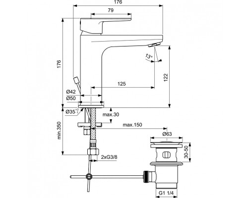 Комплект смесителей Ideal Standard Ceratherm T100 BC985AA Хром