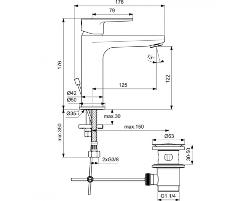 Комплект смесителей Ideal Standard Ceratherm T100 BC985AA Хром