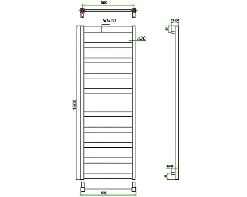 Полотенцесушитель ГРОТА BREZZA 53/150