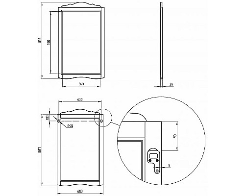 Зеркало Migliore Bella 68 25946 Бежевое
