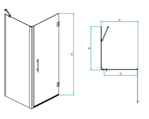 Душевой уголок RGW Hotel HO-045B 60х70 350604567-014 профиль Черный стекло прозрачное