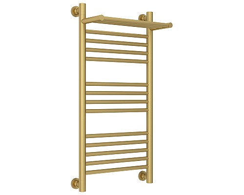 Полотенцесушитель водяной 800х400 золотой матовый Сунержа Богема с полкой+ 032-0223-8040