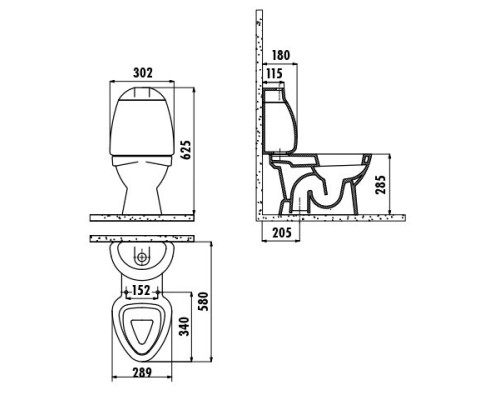 Унитаз компакт Creavit Cocuk CK300-11CB00E-FF00 Белый с декором без сиденья без бачка