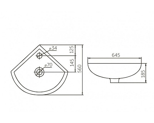 Раковина Corozo угловая Элегия 46 SD-00000460
