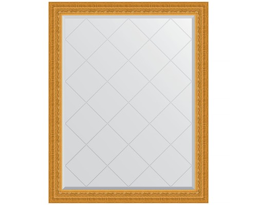 Зеркало Evoform Exclusive-G 120х95 BY 4353 с гравировкой в багетной раме - Сусальное золото 80 мм
