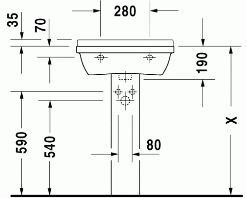 Раковина Duravit Starck 3 0300550000 550 мм