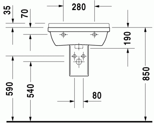 Раковина Duravit Starck 3 0300550000 550 мм