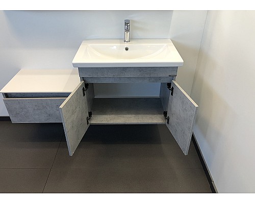 Тумба с раковиной Comforty Осло 70ПД 00-00006118 подвесная Бетон светлый