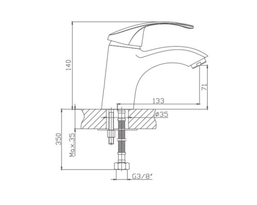 Смеситель для раковины Cron CN1021 Хром