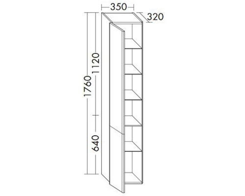 Шкаф пенал Burgbad Iveo 35 R HSIE035RF2833G0161 подвесной Белый глянцевый
