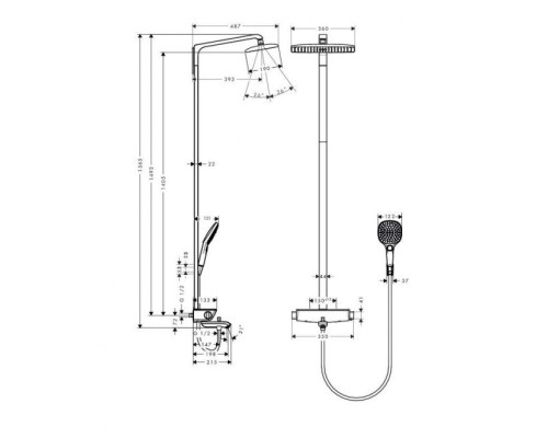 Душевая система для ванны Hansgrohe Raindance Select хром 27113000