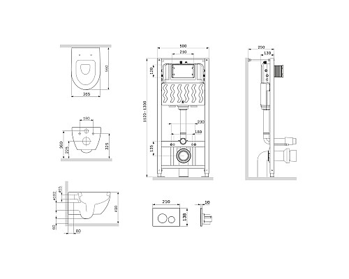 Комплект инсталляция с унитазом AM.PM Awe IS49051.111738