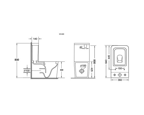 Унитаз компакт Grossman GR-4445S с бачком и сиденьем Микролифт
