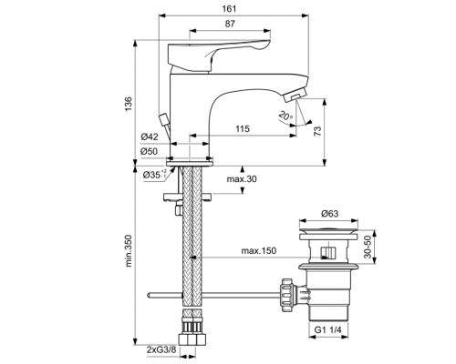 Комплект смесителей Ideal Standard Alpha BD004AA Хром