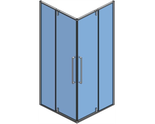 Душевой уголок AQUAme 80x80 профиль Черный матовый стекло прозрачное