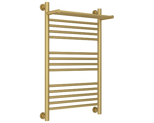 Полотенцесушитель водяной 800х500 золотой матовый Сунержа Богема с полкой+ 032-0223-8050