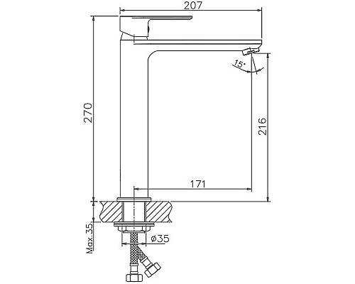 Смеситель для раковины Haiba HB11505 Хром
