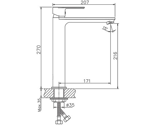 Смеситель для раковины Haiba HB11505 Хром