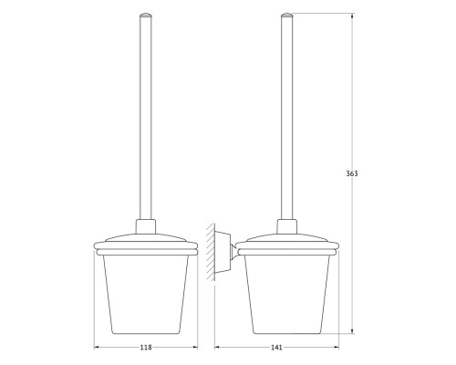Держатель с туалетным ершом с крышкой (матовый хрусталь; хром) FBS VIZ 057 