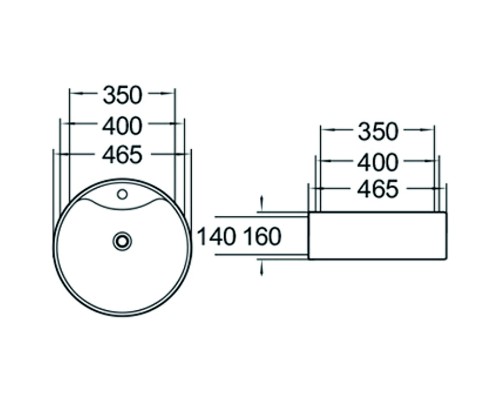 Раковина SantiLine 47 SL-1069MB Черная матовая
