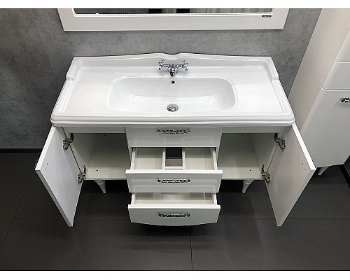 Тумба с раковиной Comforty Монако 120 00003132224 Белая