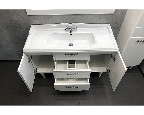 Тумба с раковиной Comforty Монако 120 00003132224 Белая