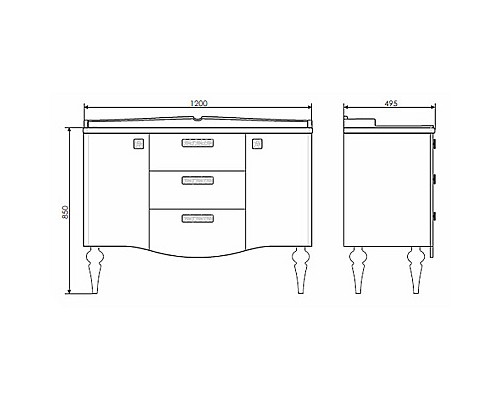 Тумба с раковиной Comforty Монако 120 00003132224 Белая
