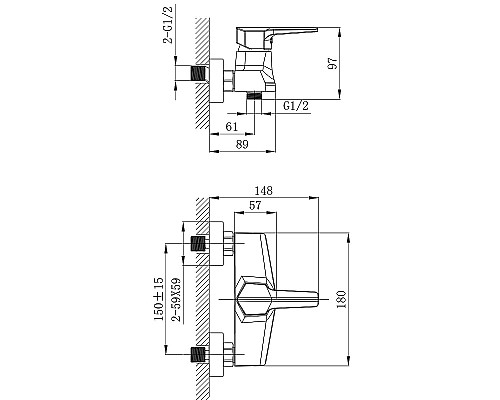 Гигиенический душ со смесителем Rossinka RS44-52 Хром