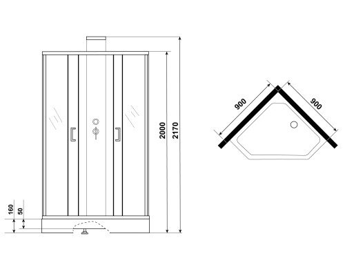 Душевая кабина Grossman Elegans 90x90 без гидромассажа